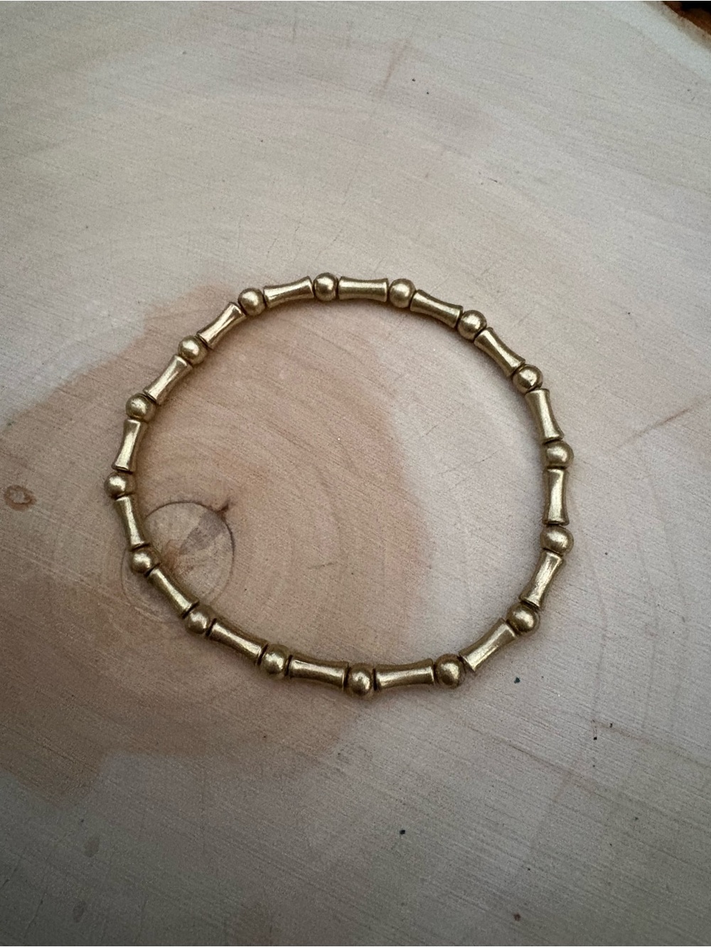 Gold metal bead stretch bracelet